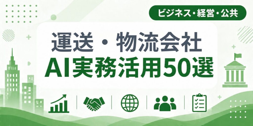 運送・物流会社のAI実務活用50選｜業種別AI導入実践ガイド