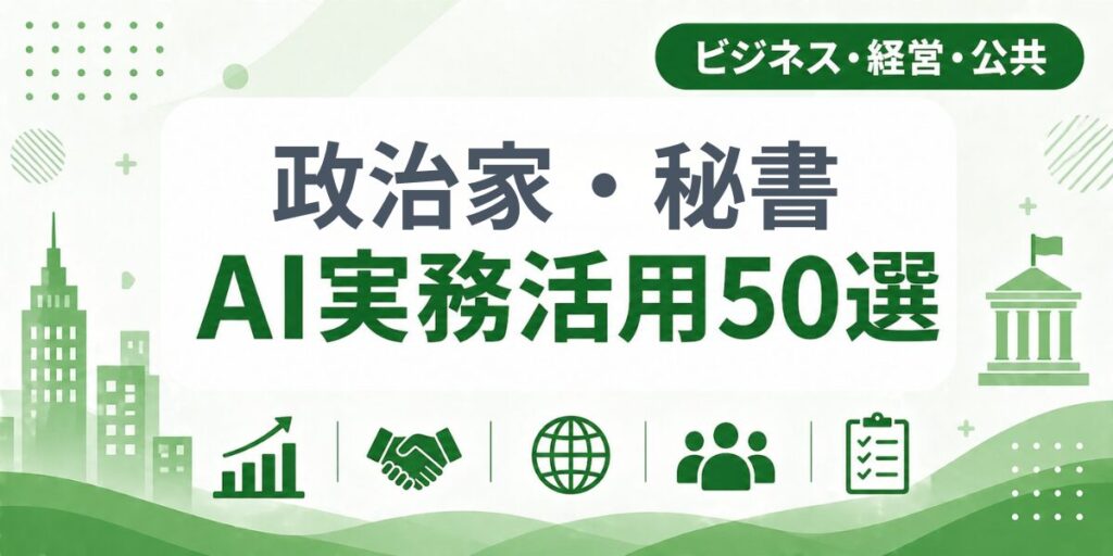 政治家・秘書のAI実務活用50選｜業種別AI導入実践ガイド