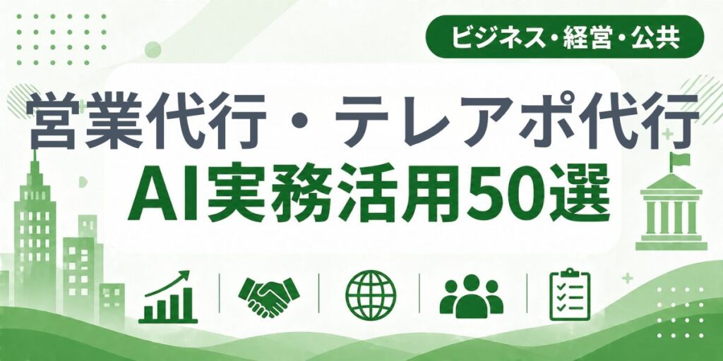 営業代行・テレアポ代行のAI実務活用50選｜業種別AI導入実践ガイド