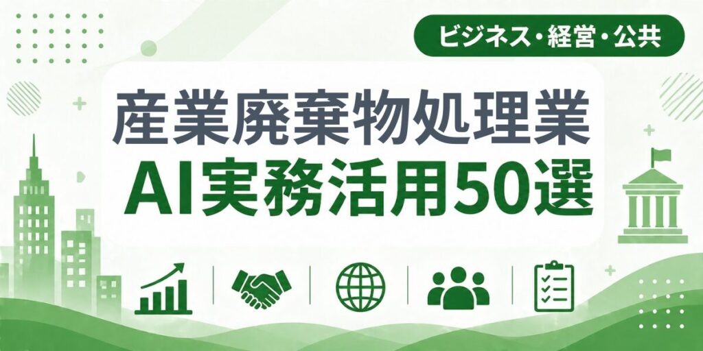 産業廃棄物処理業のAI実務活用50選｜業種別AI導入実践ガイド