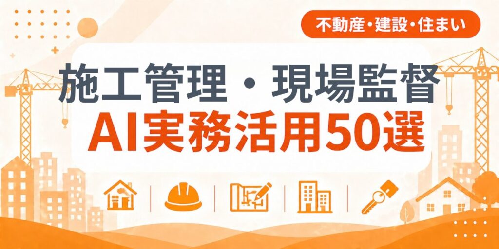 施工管理・現場監督のAI実務活用50選｜業種別AI導入実践ガイド