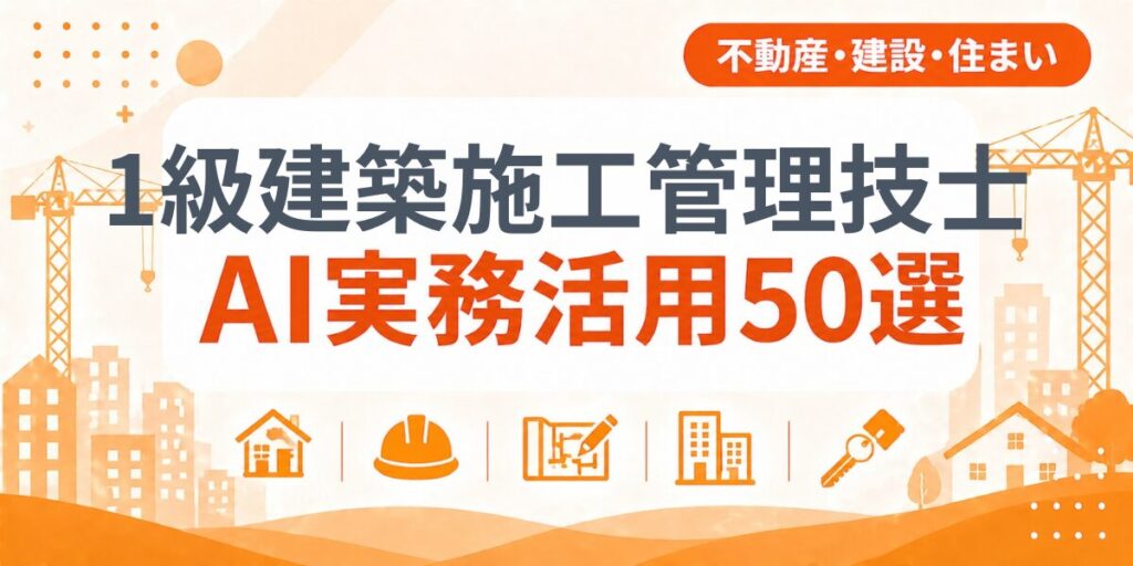 1級建築施工管理技士のAI実務活用50選｜業種別AI導入実践ガイド