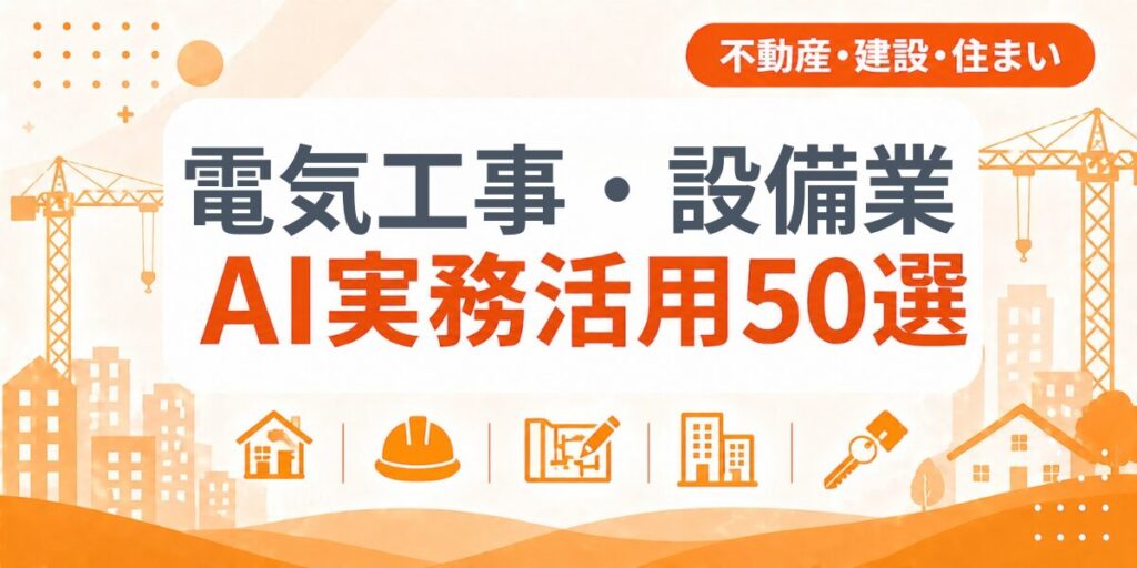 電気工事・設備業のAI実務活用50選｜業種別AI導入実践ガイド