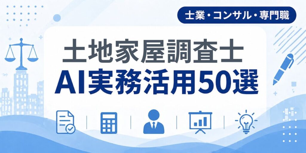 土地家屋調査士のAI実務活用50選｜業種別AI導入実践ガイド