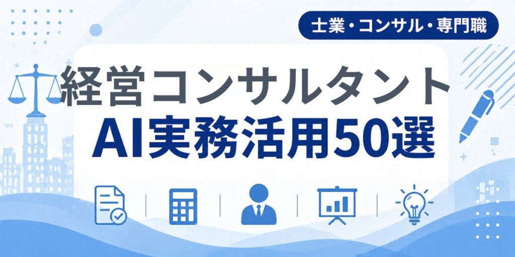 経営コンサルタントのAI実務活用50選｜業種別AI導入実践ガイド