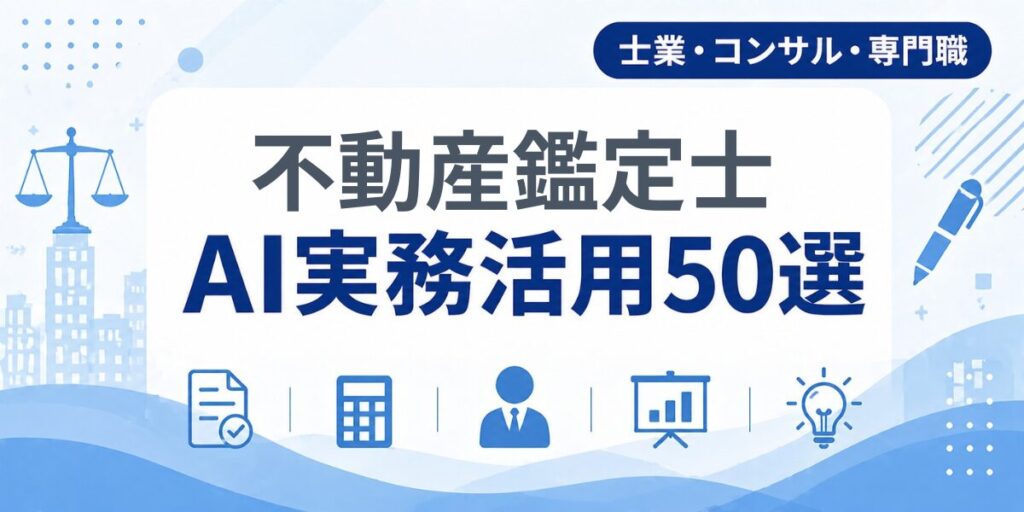 不動産鑑定士のAI実務活用50選｜業種別AI導入実践ガイド