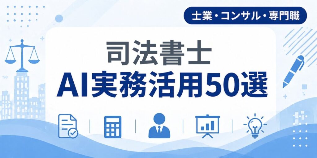 司法書士のAI実務活用50選｜業種別AI導入実践ガイド