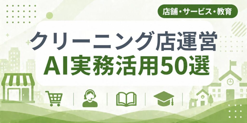 クリーニング店運営のAI実務活用50選｜業種別AI導入実践ガイド